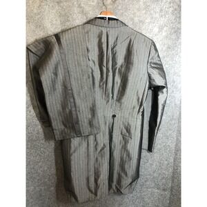 Raffinati Formal Tuxedo Jacket Mens 46R Gray Polyester Striped Tailcoat Tails